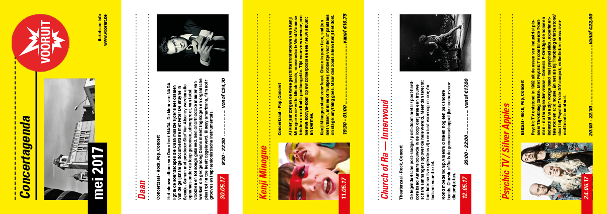 Opdracht InDesign: Concertagenda