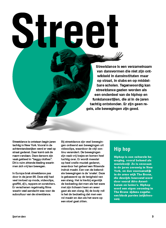 Opdracht InDesign/Photoshop: Dans en Sport Fiches.