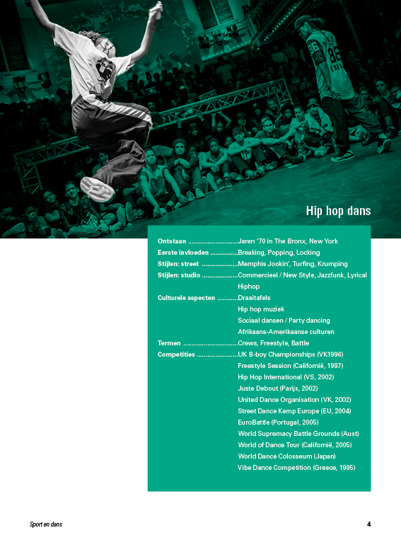 Opdracht InDesign/Photoshop: Dans en Sport Fiches.