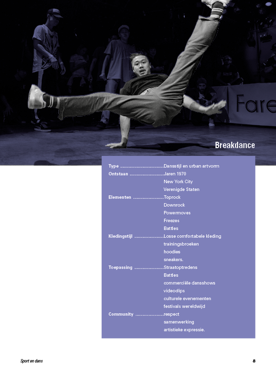 Opdracht InDesign/Photoshop: Dans en Sport Fiches.
