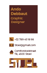 Opdracht Illustrator/InDesign: Achterkant Naamkaartje Bauhaus Branding.