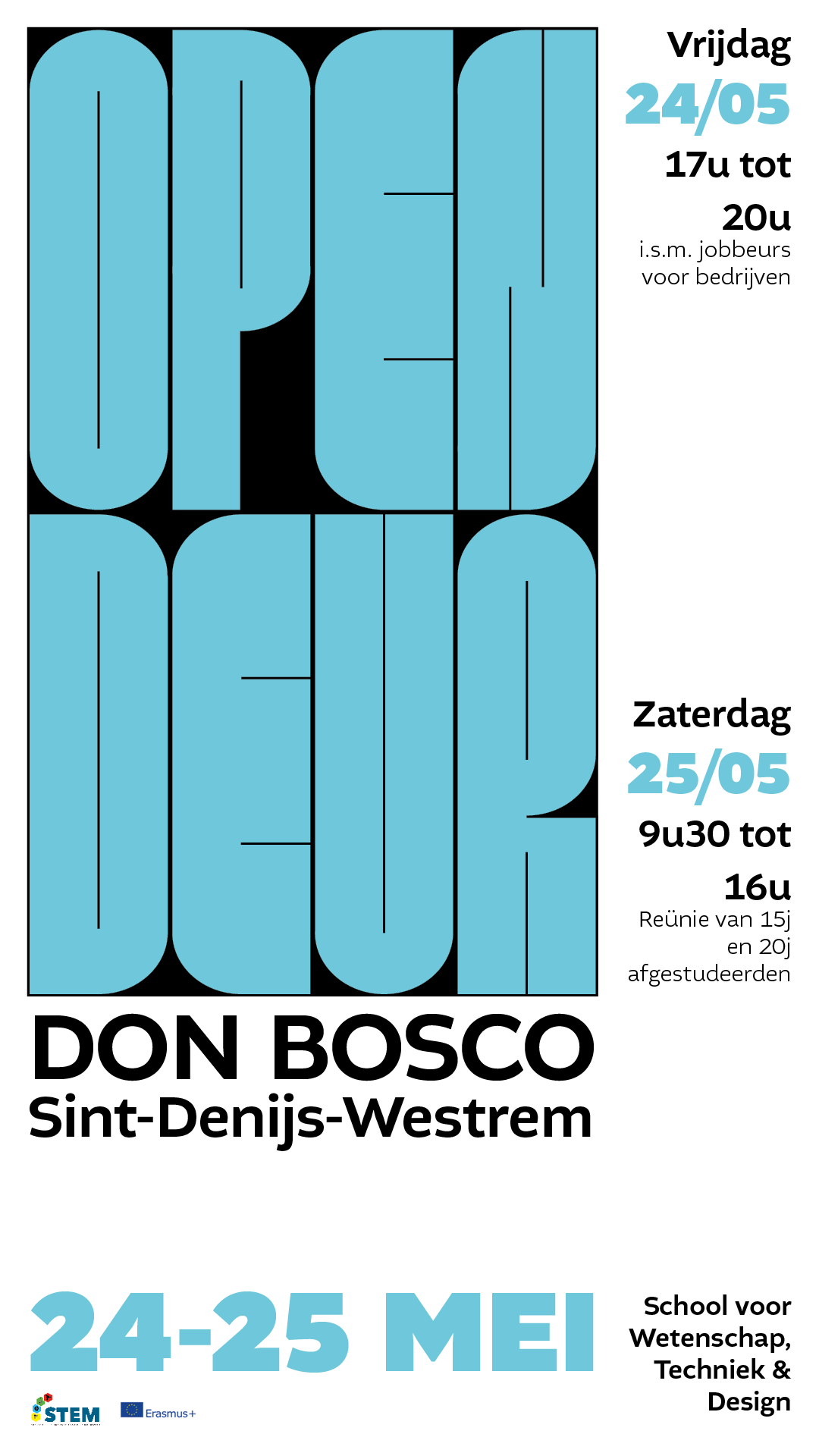 Opdracht Illustrator/InDesign: Affiche Opendeurdag 1080X1920.