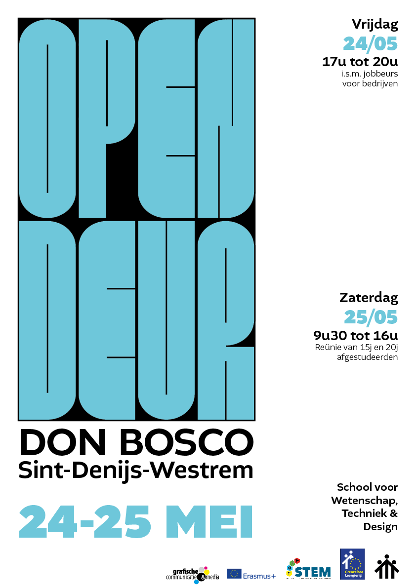 Opdracht Illustrator/InDesign: Affiche Opendeurdag A3.